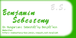 benjamin sebesteny business card